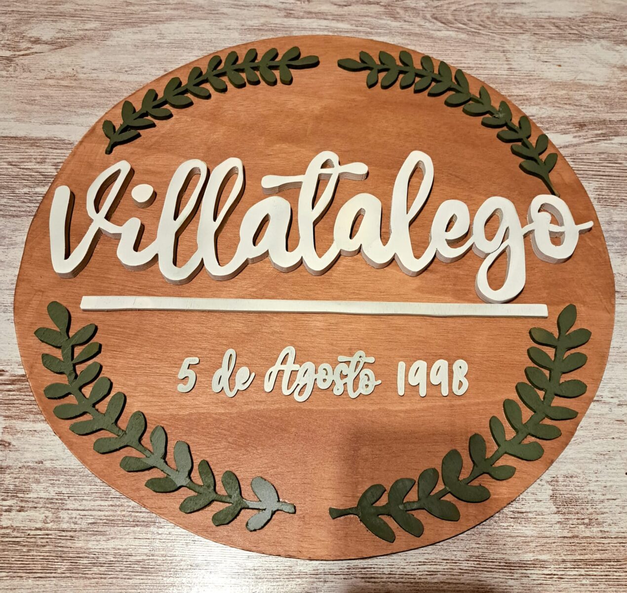 VILLATALEGO Rótulo en Madera (Circular) - Imagen 1